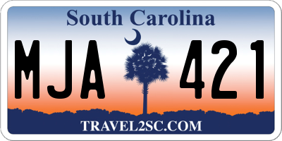 SC license plate MJA421