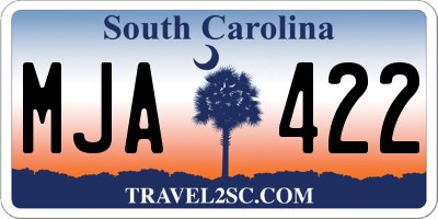 SC license plate MJA422