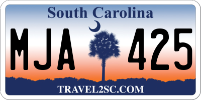 SC license plate MJA425