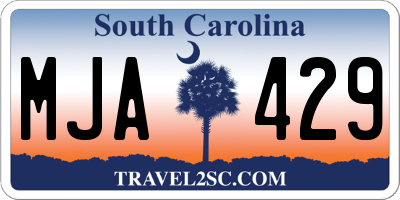 SC license plate MJA429
