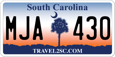 SC license plate MJA430
