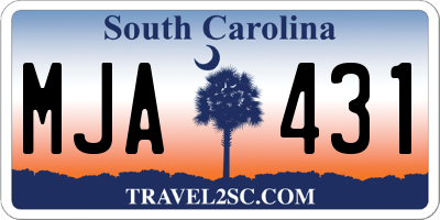 SC license plate MJA431