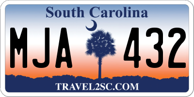 SC license plate MJA432