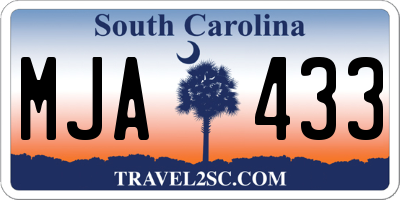 SC license plate MJA433