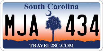 SC license plate MJA434