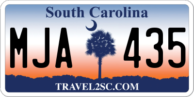 SC license plate MJA435