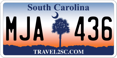 SC license plate MJA436