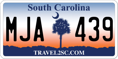SC license plate MJA439