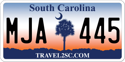 SC license plate MJA445