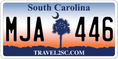 SC license plate MJA446