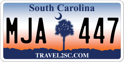 SC license plate MJA447