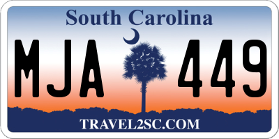 SC license plate MJA449