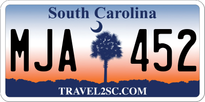 SC license plate MJA452