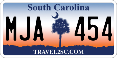 SC license plate MJA454