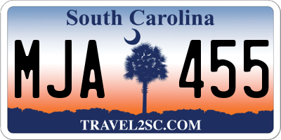 SC license plate MJA455