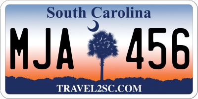 SC license plate MJA456