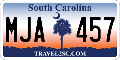SC license plate MJA457
