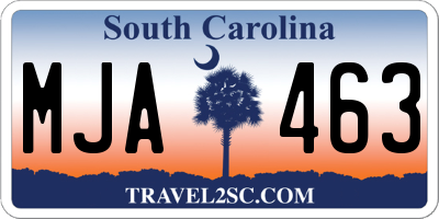 SC license plate MJA463