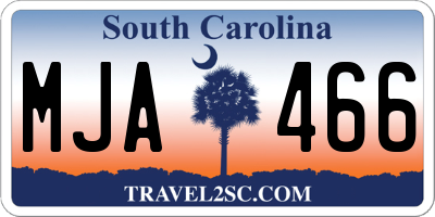 SC license plate MJA466