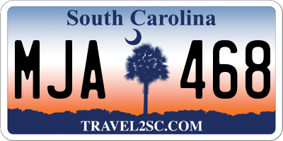 SC license plate MJA468