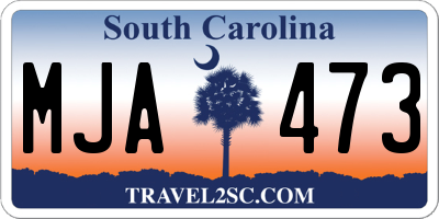 SC license plate MJA473