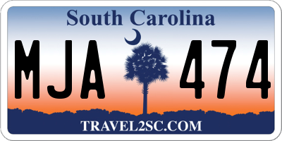 SC license plate MJA474