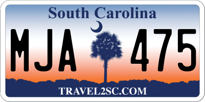 SC license plate MJA475