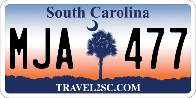 SC license plate MJA477