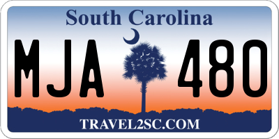 SC license plate MJA480