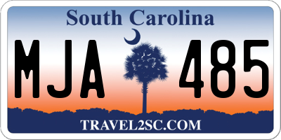 SC license plate MJA485
