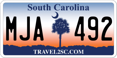 SC license plate MJA492