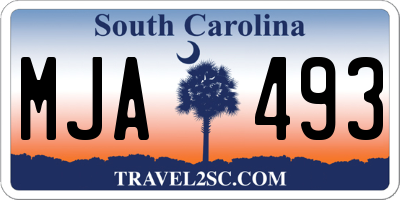 SC license plate MJA493