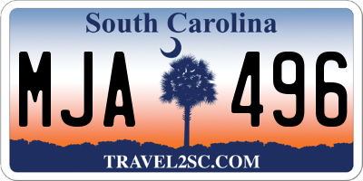 SC license plate MJA496