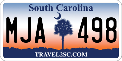 SC license plate MJA498