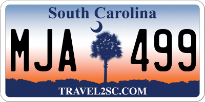 SC license plate MJA499