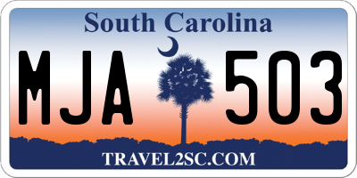 SC license plate MJA503