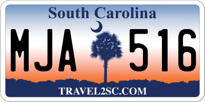 SC license plate MJA516