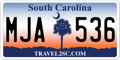 SC license plate MJA536