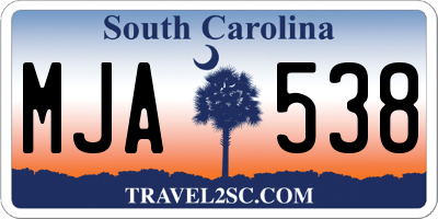 SC license plate MJA538