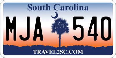 SC license plate MJA540