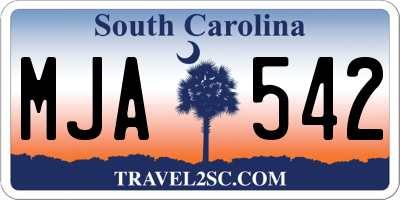 SC license plate MJA542