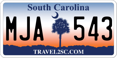SC license plate MJA543