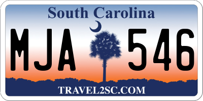 SC license plate MJA546