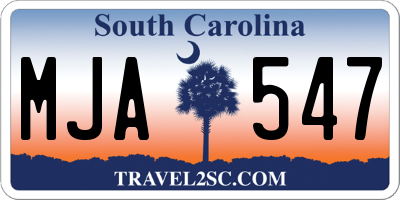 SC license plate MJA547