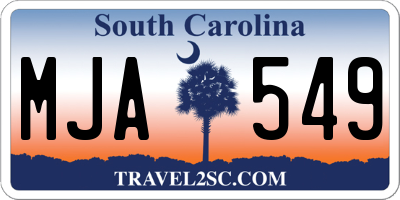 SC license plate MJA549