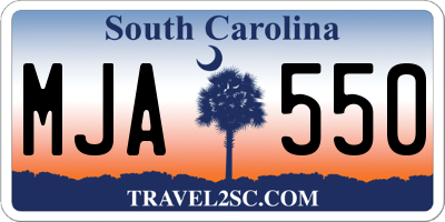 SC license plate MJA550