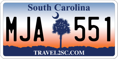 SC license plate MJA551
