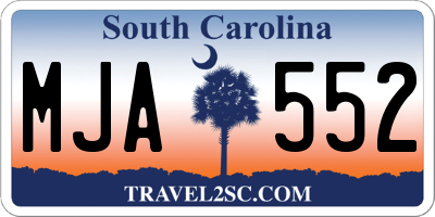 SC license plate MJA552