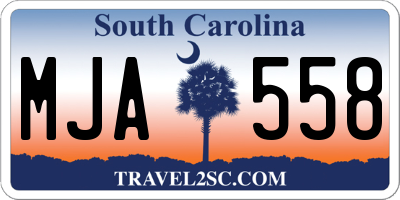 SC license plate MJA558