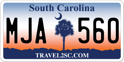 SC license plate MJA560